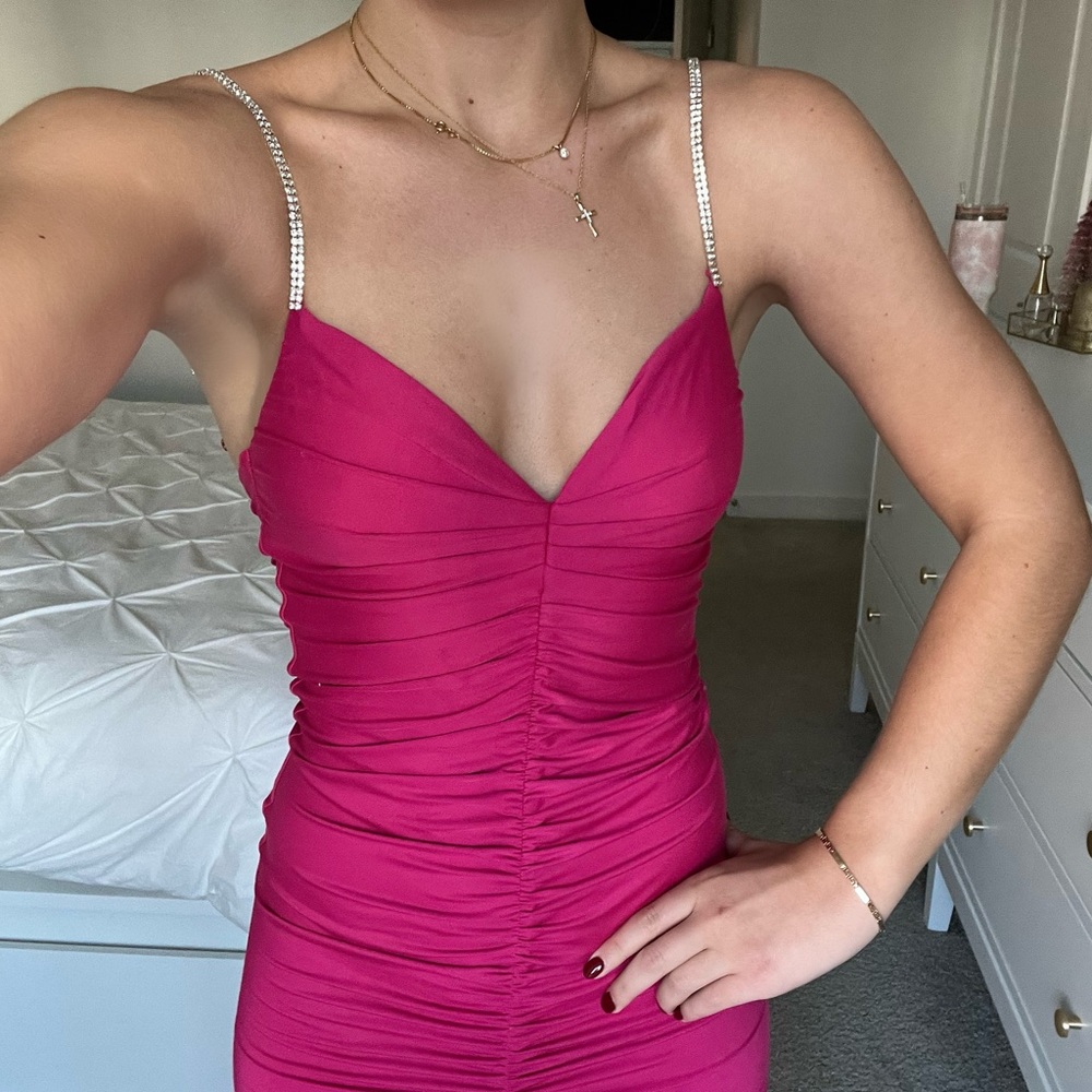 Oh Polly Pink Dress Size 4 (XS/S) in Hot Pink !